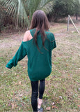 Forest Nights Cut Off Shoulder Sweater