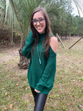 Forest Nights Cut Off Shoulder Sweater