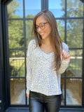 Forever Popular Gray Leopard Sweater